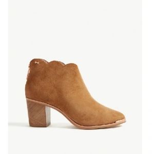 Ted Baker Tan Suede Scalloped Booties Size 8.5